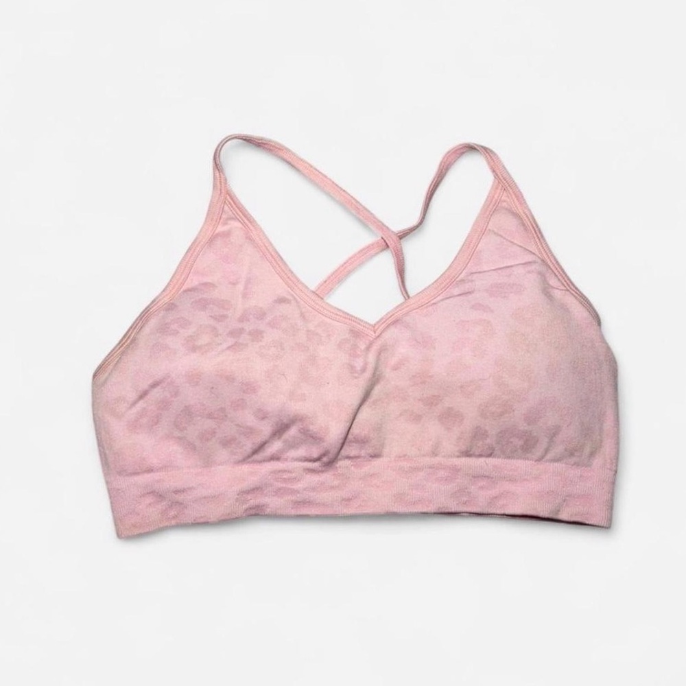 Shein Pink Leopard Print Sports Bra